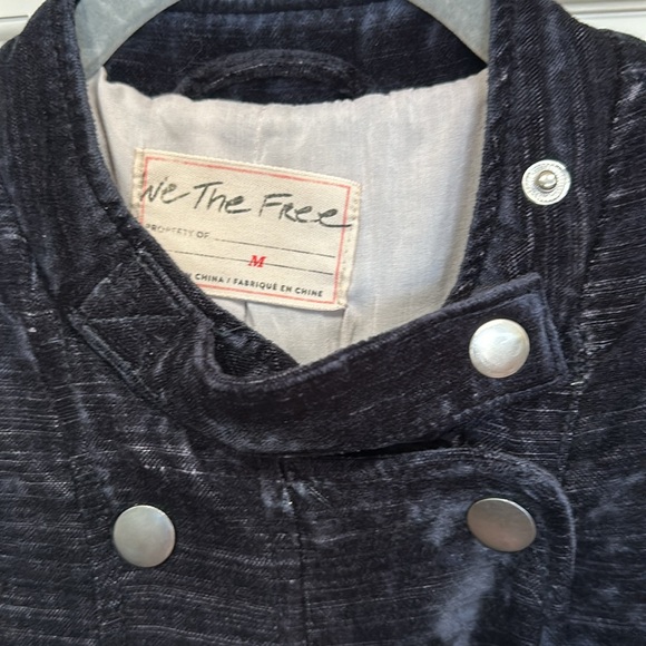 Free People Black velvet military jacket. Never worn. - Picture 2 of 6